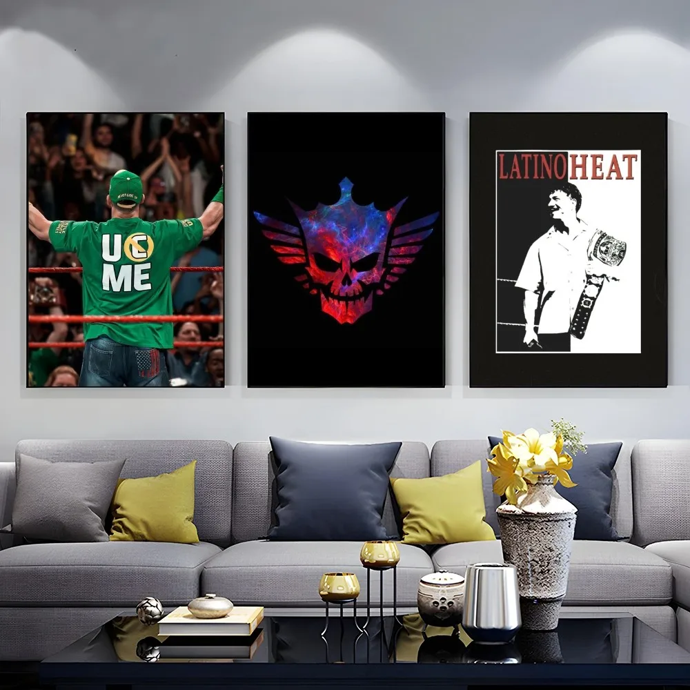 1PC Wrestling Match Wwe Poster Self-adhesive Art Waterproof Paper Sticker Coffee House Bar Room Wall Decor