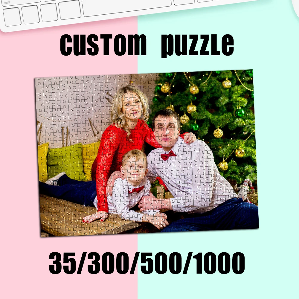 35/300/500pcs  family Custom Photo Custom DIY Personalised Photo Portrait Puzzles Personalized Picture For Kids Toy boyfriend
