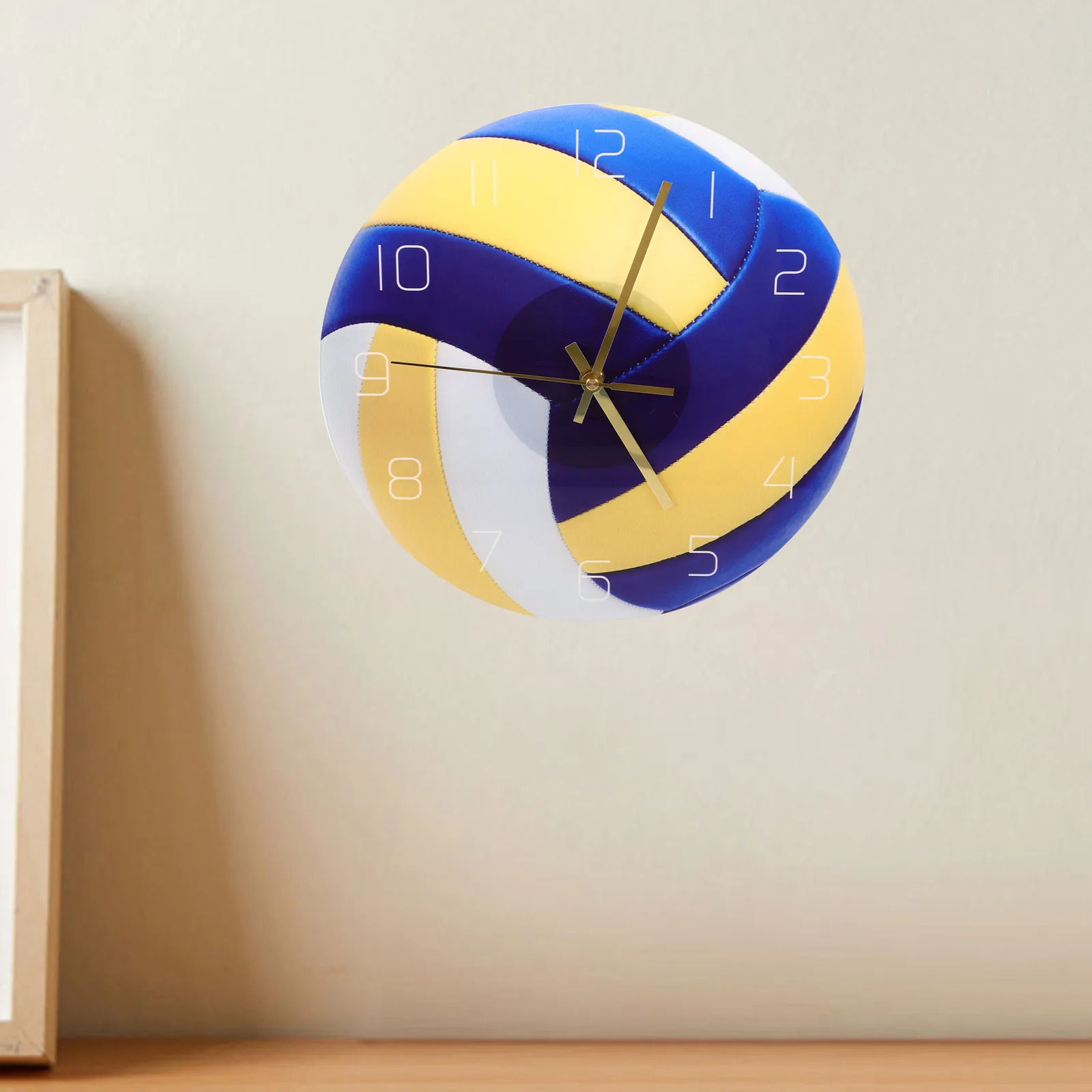

Volleyball Wall Clock Acrylic Material Large Arabic Numerals Silent Movement for Bedroom Living Room Study Office Mute