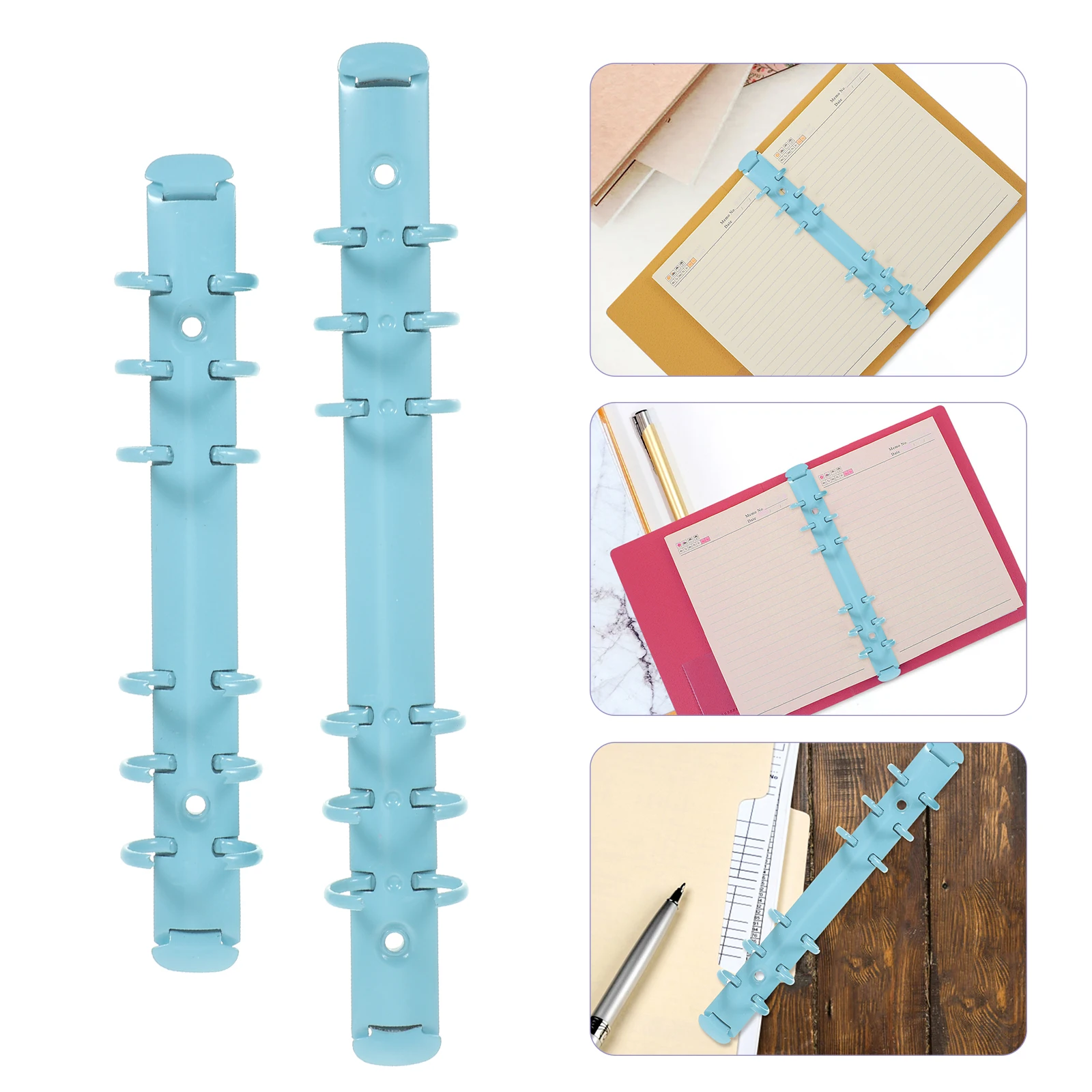 

2pcs Metal Binder Clips 6 Ring Spine Inserts For Loose Leaf Notebook Diy Planner Organizer A5 Paper Mechanism Notebook Binder