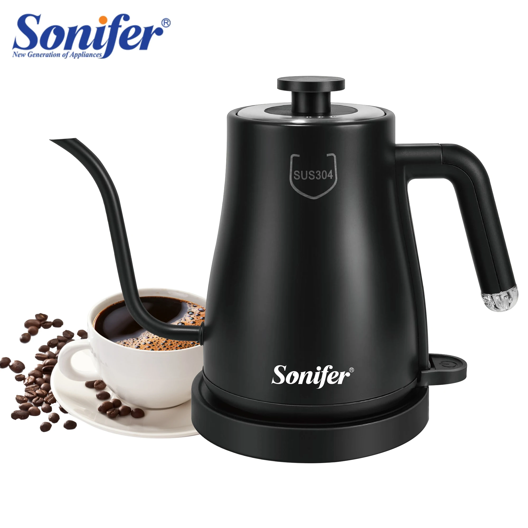 Gooseneck Coffee Pot Electric Kettle Tea Thermo Pot Appliances Kitchen 1.0L Smart Kettle Quick Heating Electric Boiling Sonifer