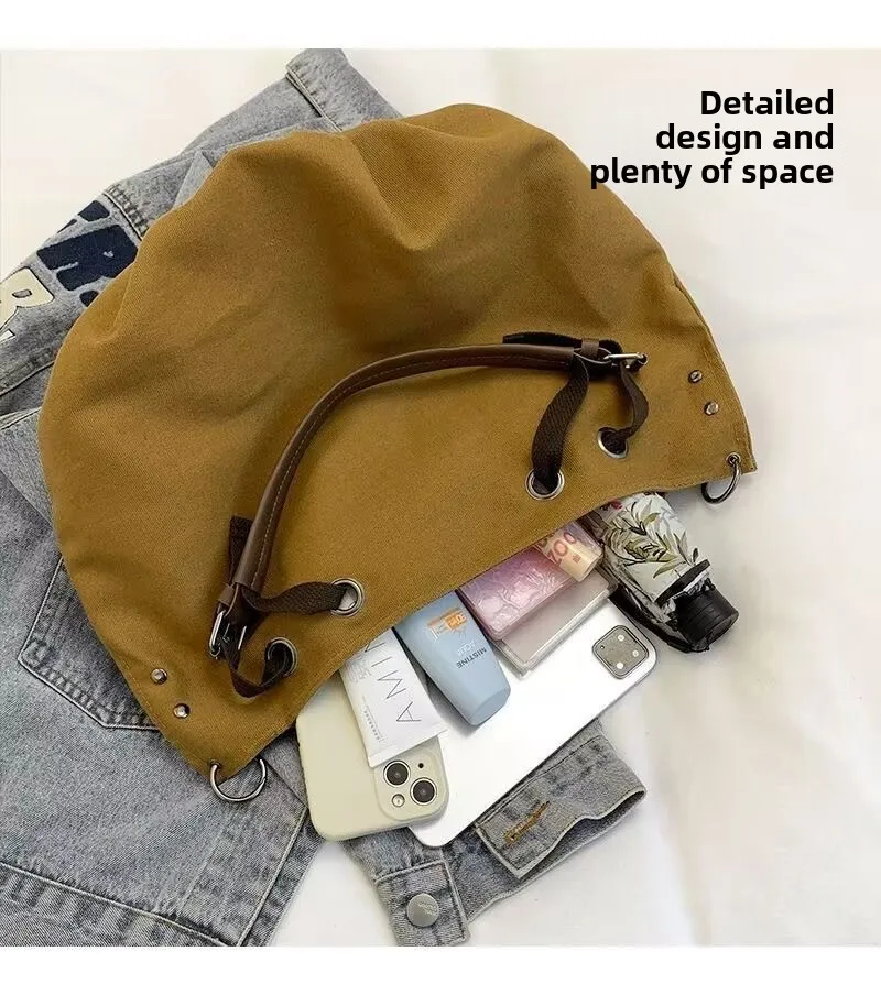 Damen-Canvas-Tragetasche mit großem Fassungsvermögen, lässige Umhängetasche für den täglichen Pendelverkehr und Reisen – Detail 3