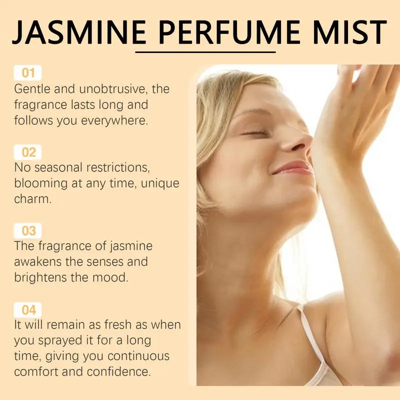 Jasmine Perfume Romantic Floral Essence Perfume Long-lasting Attracts Body Mist Spray Women Dating Perfume Woody Fragrance 100ml