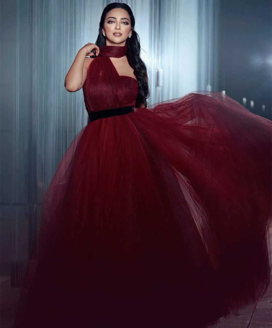 Abiti da sera lunghi all'americana per il matrimonio abiti da ballo in Tulle con spacco frontale a-line per le donne eleganti Plus Size abiti da laurea