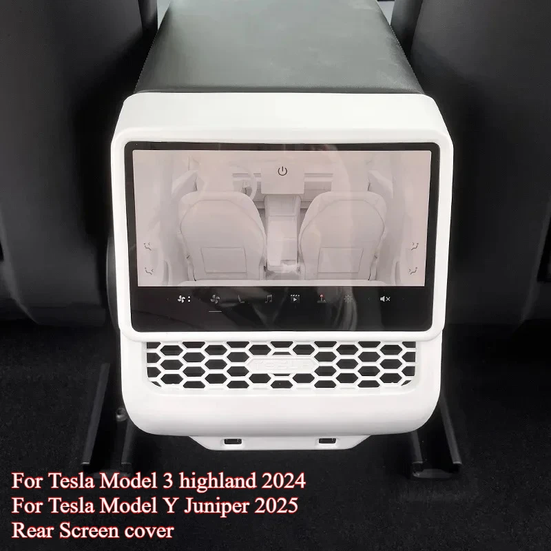 

For Tesla Model 3 Highland Model Y Juniper Rear Screen Cover ABS Frame Back Air Vent Trim Protective Cover Interior Accessories