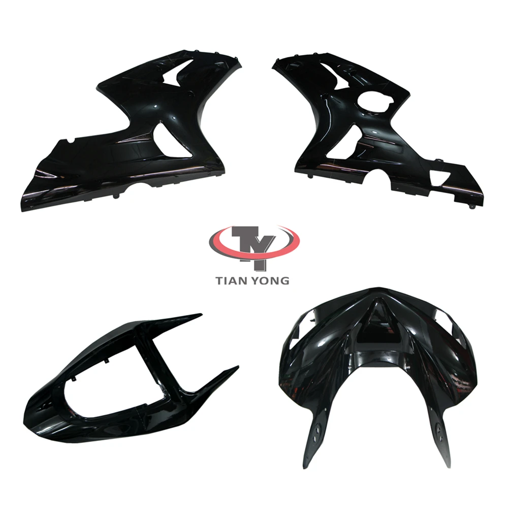 Pack left right tail behind Side panel Injection Bright black Motorcycle For ZX6R 2003 2004 ZX 6R 636 Bodywork Fairing