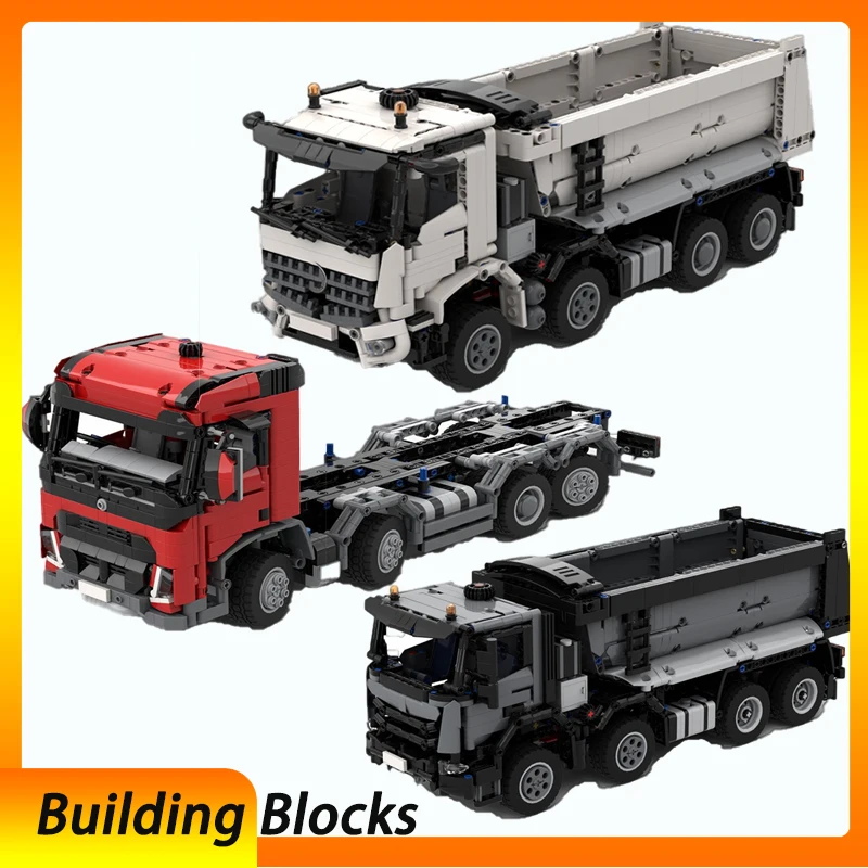 

Spot MOC-137767 121004 133015 Truck Building block trailer transport truck Dump truck Assembly toys tech brick gift