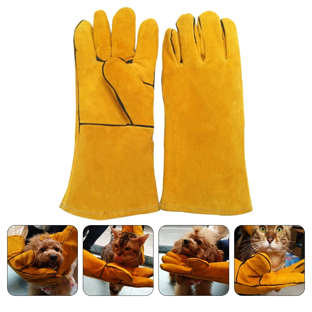 

Anti Bite Gloves Pet Supply Mittens High Temperature Resistance Training Protective Keeping Fleece Lining Hand Cover