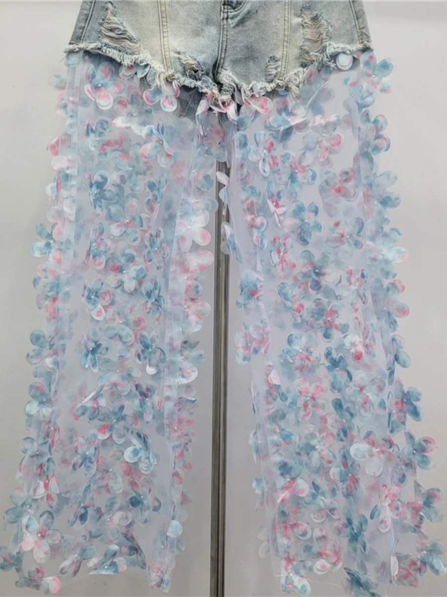 GALCAUR الصلبة تقسم الدانتيل الشارع الشهير السراويل الإناث عالية الخصر فضفاضة الخفيفة الفاخرة المرأة السراويل المستقيمة الخريف موضة جديدة #6