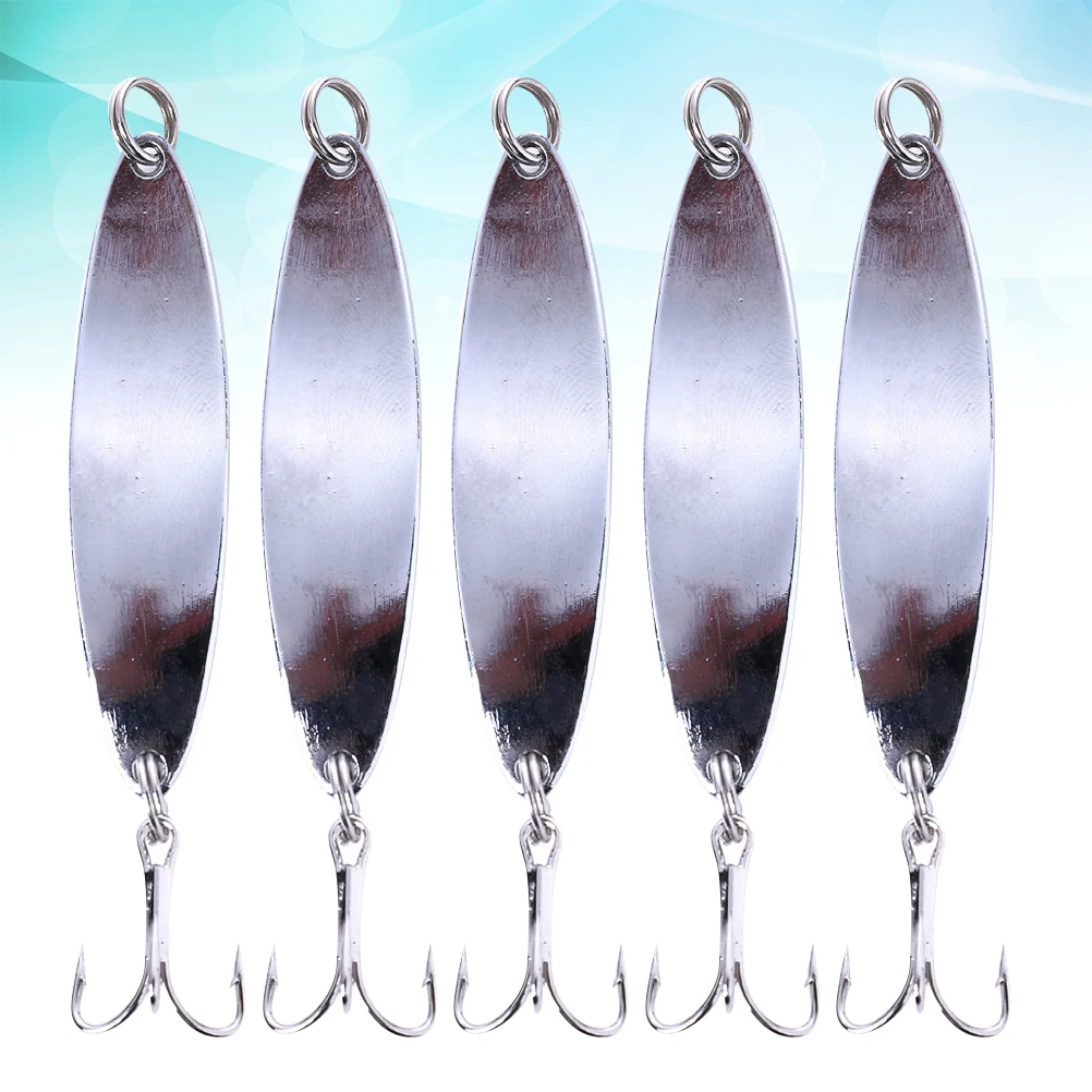 

5 Pcs Reflective Metal Sequins Long Distance Using Fish Lure Fishing Bait Hook Lures Kit