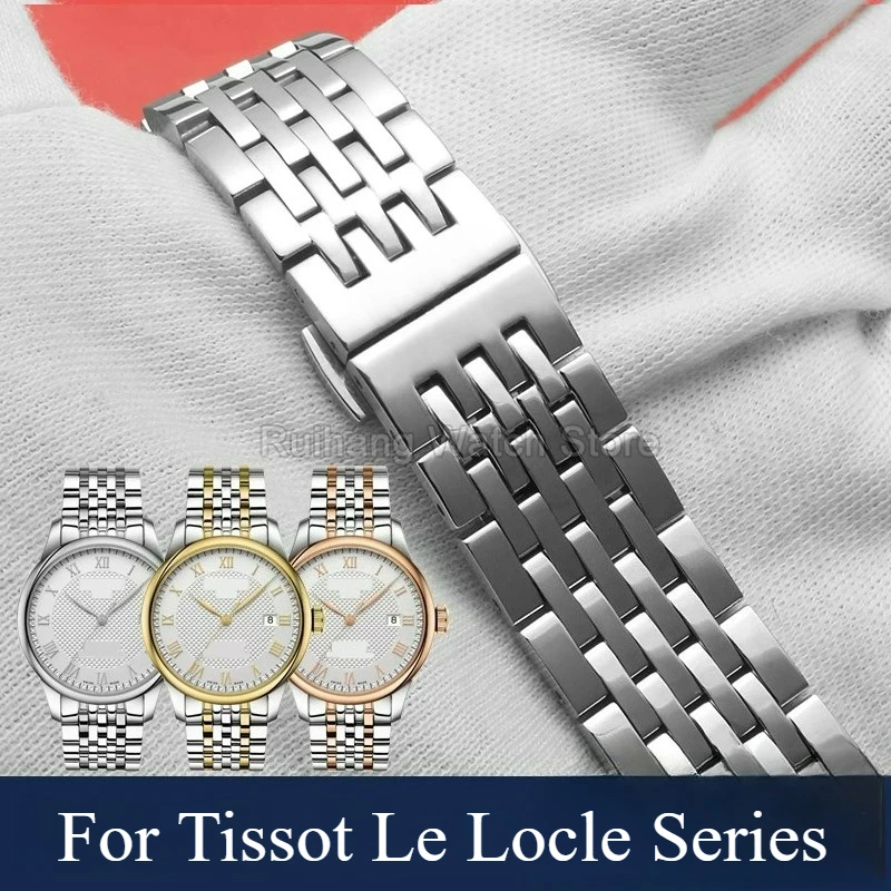 

Износостойкий ремешок для часов из нержавеющей стали с гладкой поверхностью и термостойкой для Tissot Le Locle T006 T006408A T006428A T006407B
