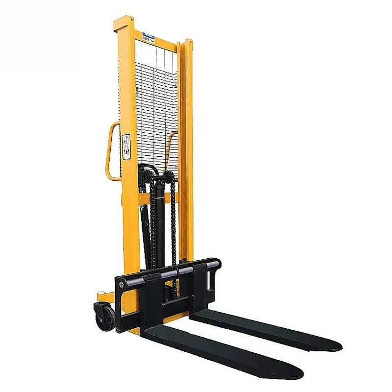 Manual Hydraulic Pallet Forklift 1 2 3 Ton Hand Pallet Stacker 1.6m Lift Height Heavy Duty Warehouse Lifting Equipment