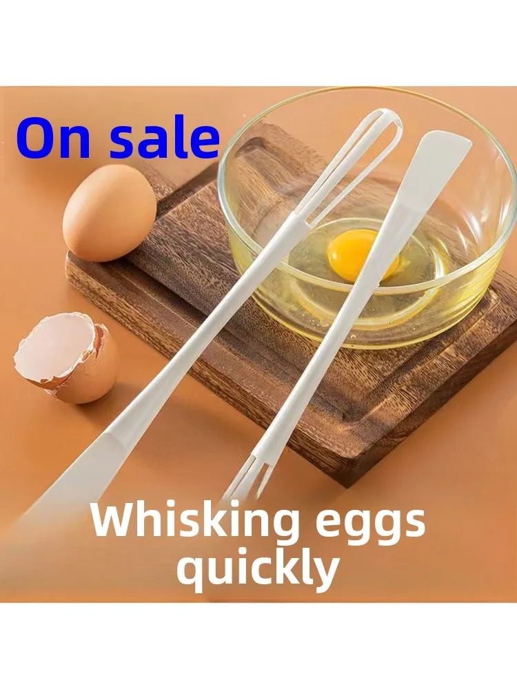

Manual Long Handle Egg Beater Kitchen Tool Food ade with Scraper Small Cr Whisk Baking Accories