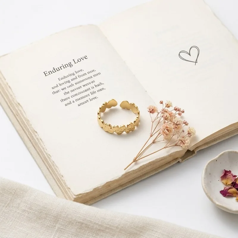 Dainty Hammered Wave Open Ring Gold Plated Irregular Textured Stacking Women Finger Accessories