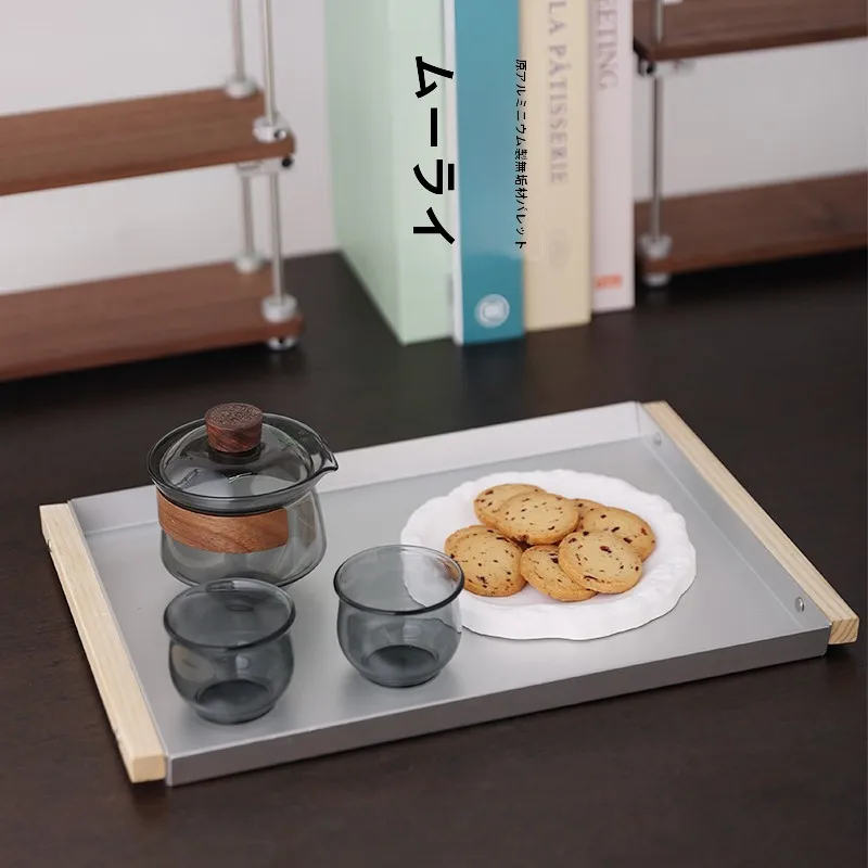 業務用白樺材長方形サービングトレイ高級感フルーツプレート茶室リビングルームディナープレート