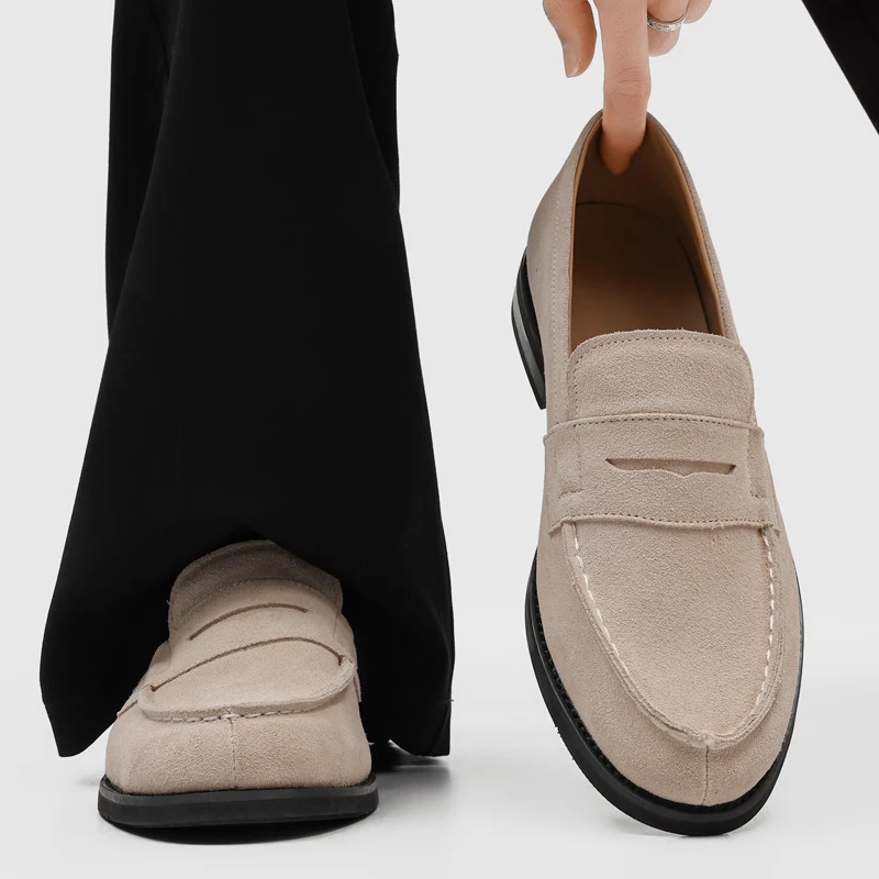 High Quality Summer New Men Cowhide Face Loafers Exquisite Breathable Comfortable Fashionable Daily Commuting Shoes