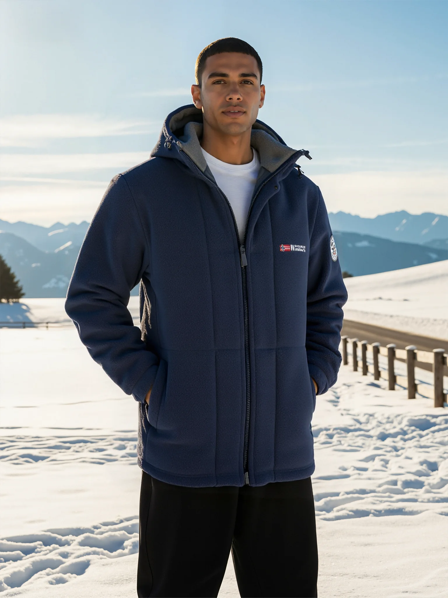 A piece that can get you through winter Men & Women's Outdoor Fleece Jacket - Fall/Winter, Hooded, Windproof, Warm for Cold Days