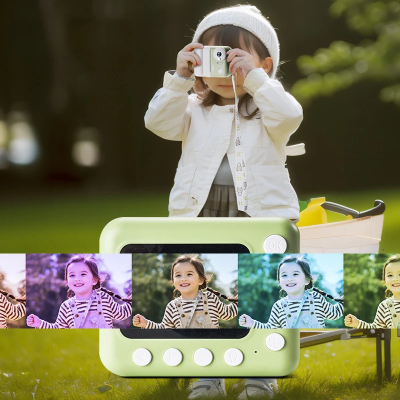 Giocattoli per fotocamera con stampa istantanea digitale per bambini per bambini fotocamera per stampa termica Video con scheda di memoria 32G 3 rotoli di carta da stampa