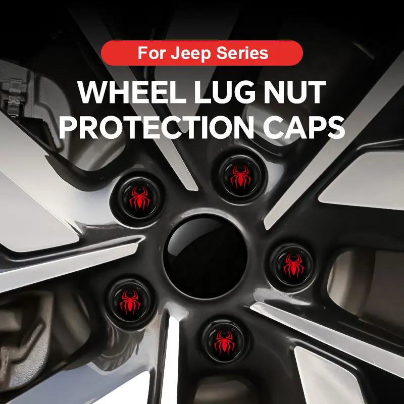 

20PCS Car Wheel Caps Bolts For Jeep Wrangler Avenger Compass Wrangler 4xe Grand Cherokee Gladiator Tire Nut Caps Wheel Lug Nut