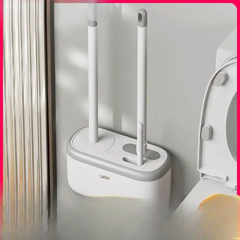 

Home Use Wall Mounted Toilet Brush Set No Dead Angles Bathroom Cleaning Tool for Toilet Bowl And Squatting Toilets