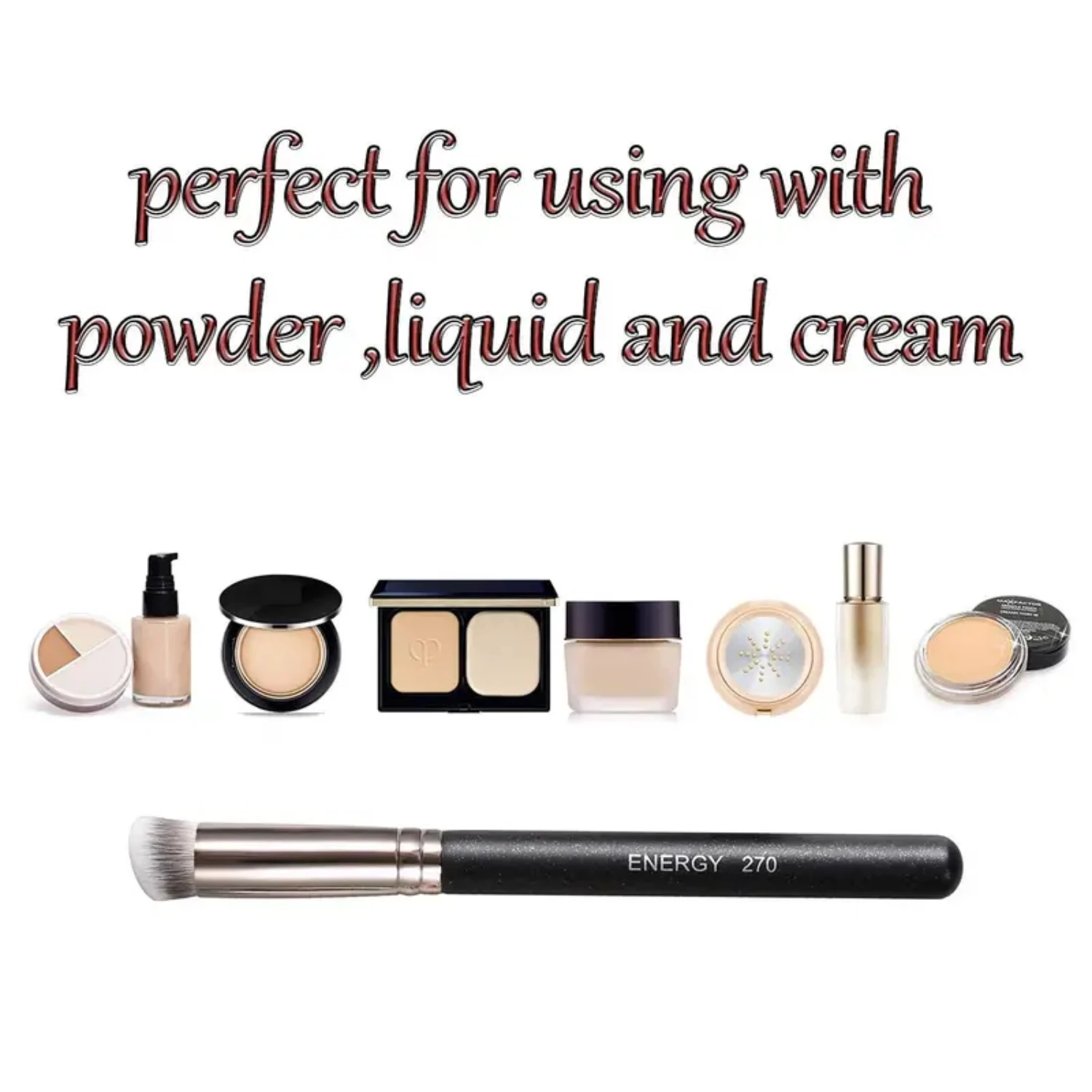 ENERGY Concealer-Pinsel unter den Augen, Mini-kabuki-Pinsel mit abgewinkeltem Gesicht