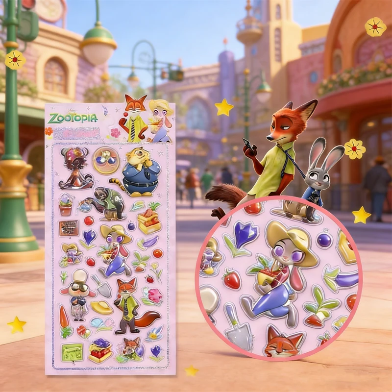 1/2 pièces Kawaii 3D cristal autocollants créatif périphérique Zootopia 2 étudiant récompense diamant autocollant coque de téléphone décoration autocollants @ @
