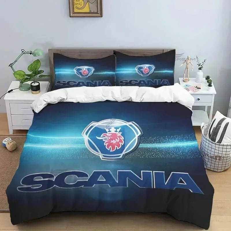 

Eagle Head Truck S-Scania Patterns Comforter Bedding Set,Duvet Cover Bed Set Quilt Cover Pillowcase,King Queen Size Bedding Set