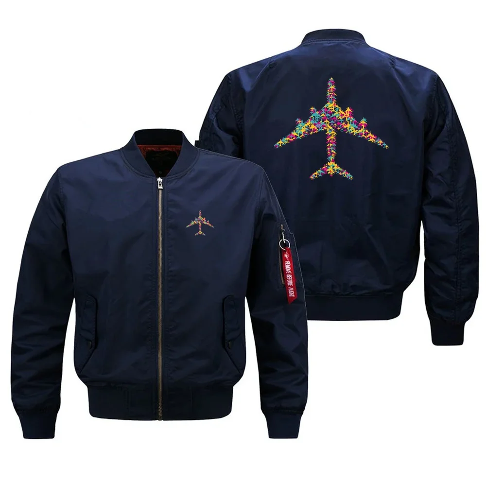 Colourful Airplane Aviation Pilots Ma1 Bomber Jacket Coats for Men Military Baseball Man Jacket