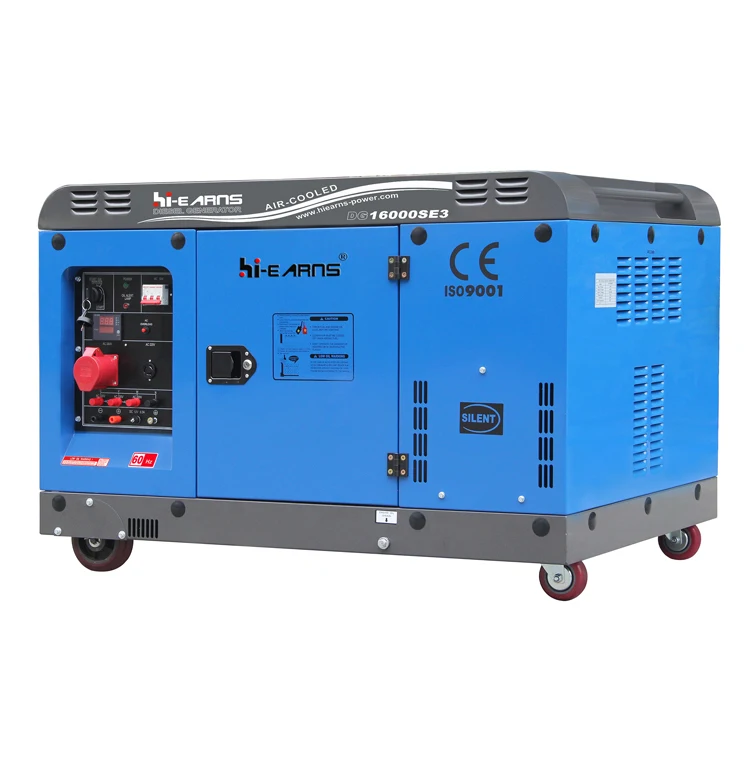 Hiearns 12kw/15kva  V-twin cylinder HR2V98F  die·sel engine silent die·sel generator for home use