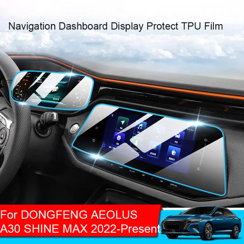 Car GPS Navigation Screen Protect TPU Film For DONGFENG AEOLUS A30 SHINE MAX 2022-Present Dashboard Display Sticker Accessories