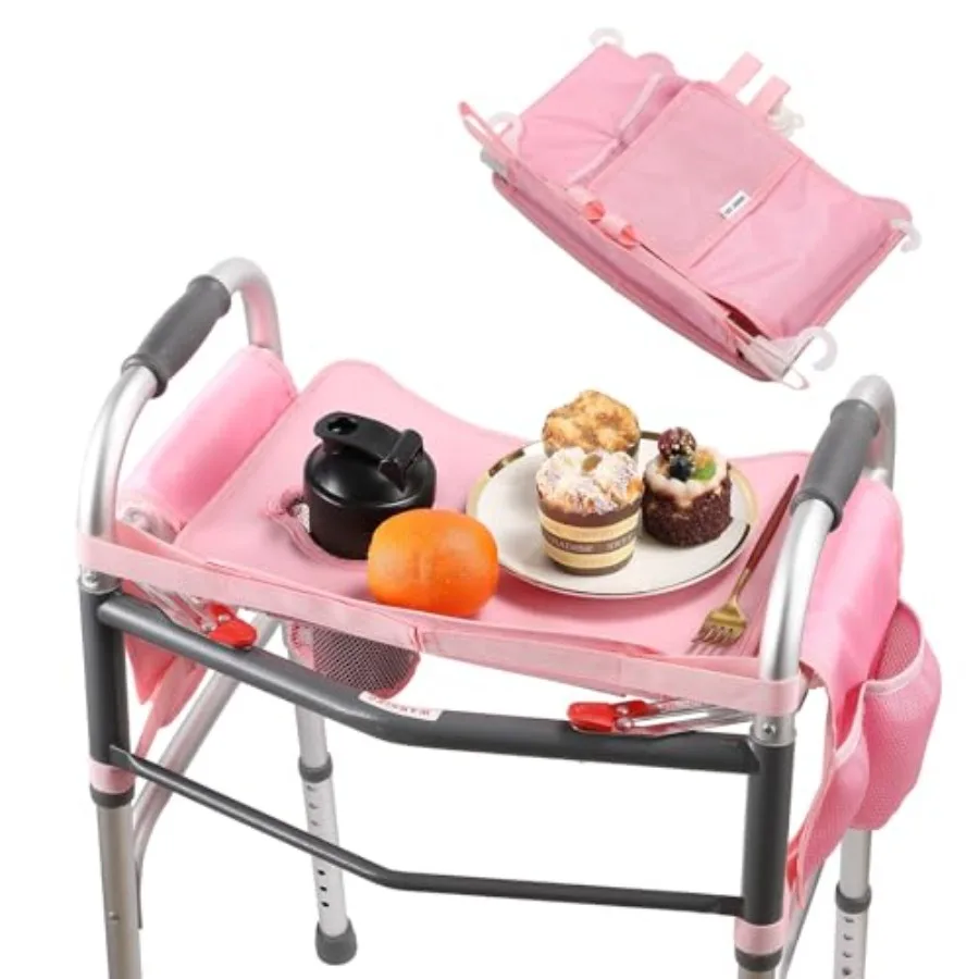

Walker Tray for Folding Walker Non Slip Mobility Table for Seniors Fits Most Standard Folding Walkers Multi Functional Removabl