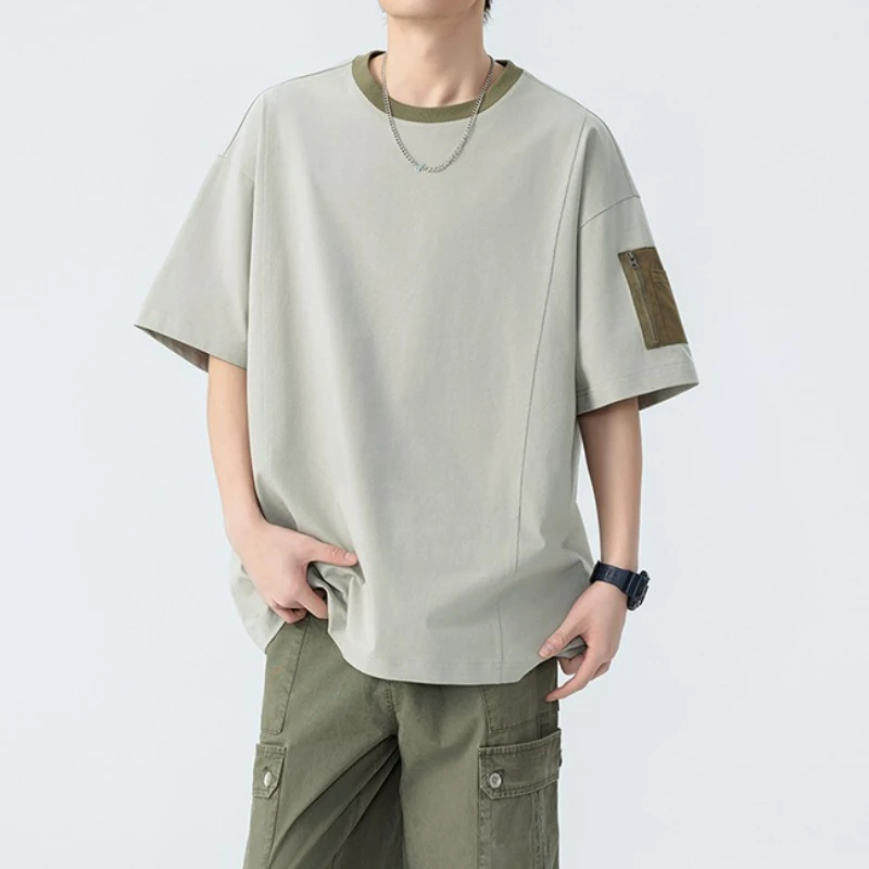 

Новая летняя японская модная брендовая футболка с коротким рукавом, мужская универсальная корейская футболка с коротким рукавом