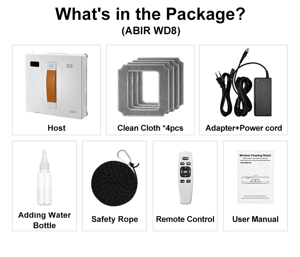 TLF WD8 Customized Wireless Remote Control Intelligent WD8 ic Window Cleaner With Dual Water Spray for Home/office Glass Us