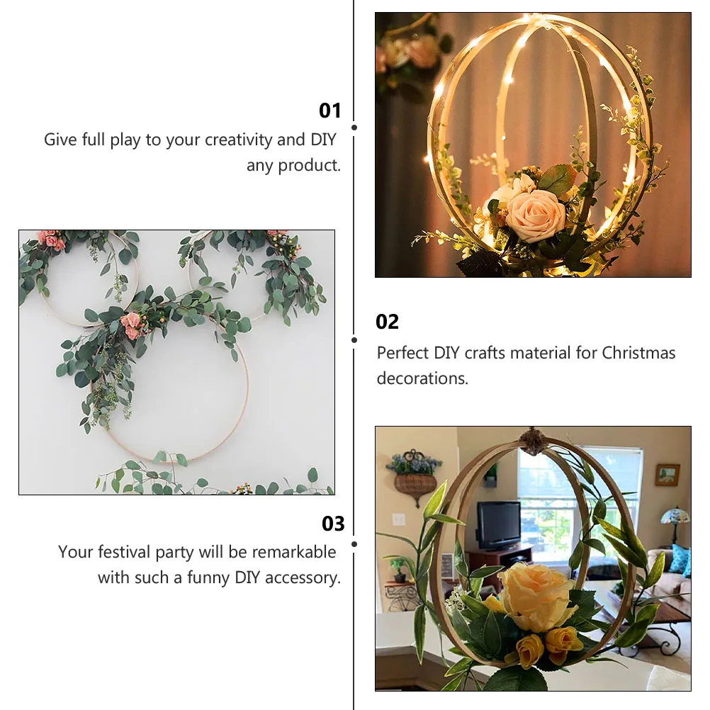 

20Pcs Dream Catcher Hoop DIY Anniversary Leis Christmas Floral Decor Supply Floral Set DIY Lei Christmas Wreath Hoop