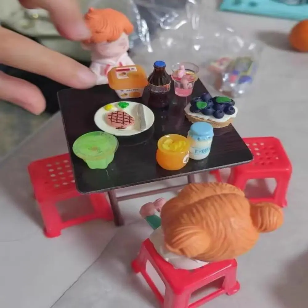 Multicolors Chinese Mahjong Pocket Table Set 1:12 Play Dollhouse Mini Furniture Models PP/PLA Miniature Things