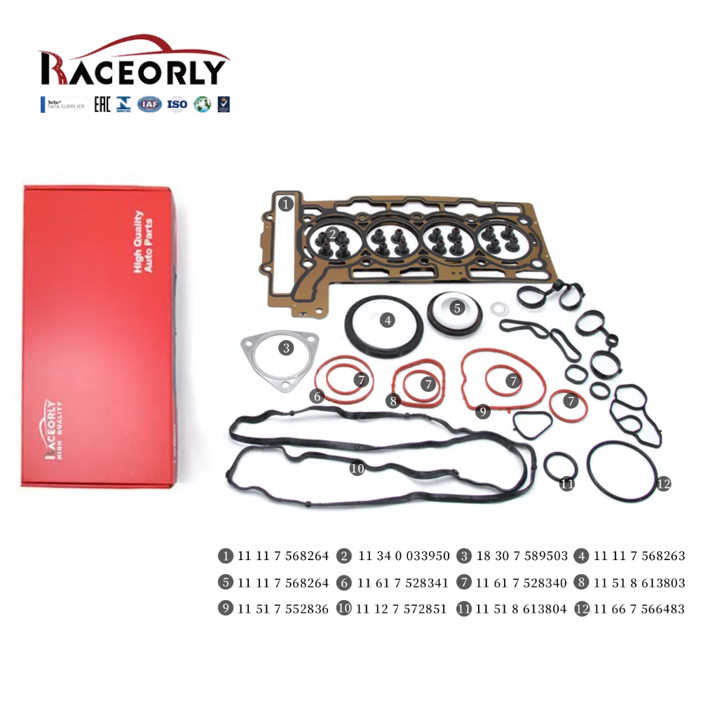 RACEORLY Engine Overhaul Kit For Mini Cooper Clubman S JCW R55 R56 R57 N14B16A 11257540609, 11257566019, 11127572854