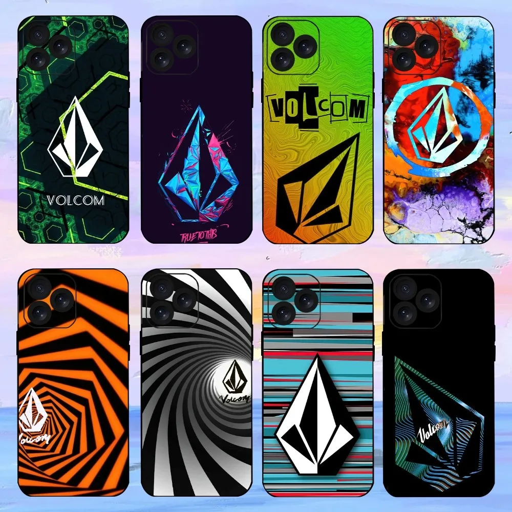 Fashion V-Volcom Logo Phone Case For iPhone 15 14 13 12 11 8 Mini Xr Xs X Xsmax Pro Max Plus Shell