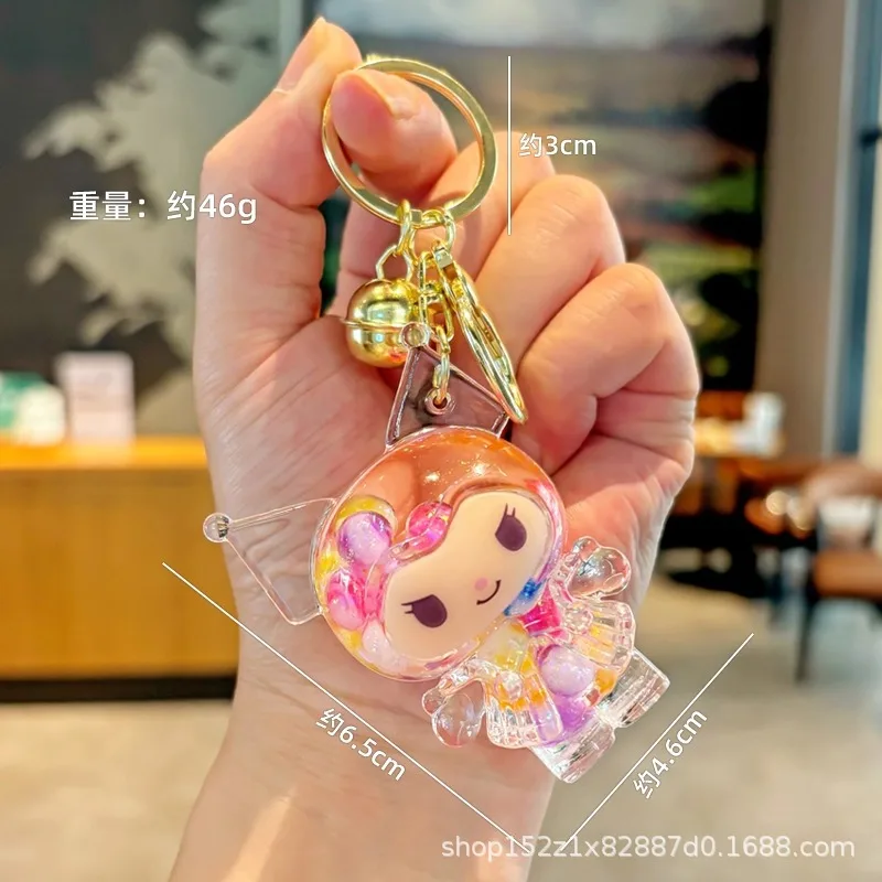 الرمال المتدفقة في فقاعة الزيت لطيف ورائع قلادة المفاتيح المدرسية الديكور هدية زوجين المفاتيح #5