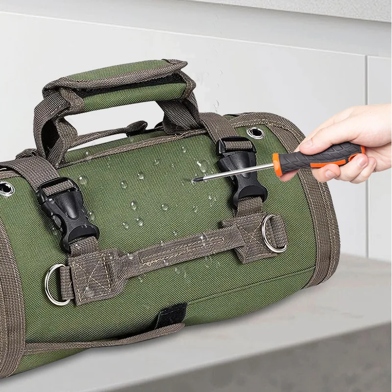 Hardware Tool Storage Bag, Roll-up Electrician's Tool Bag, Car Suspension Storage Bag, Vehicle-mounted Hardware Tool Kit