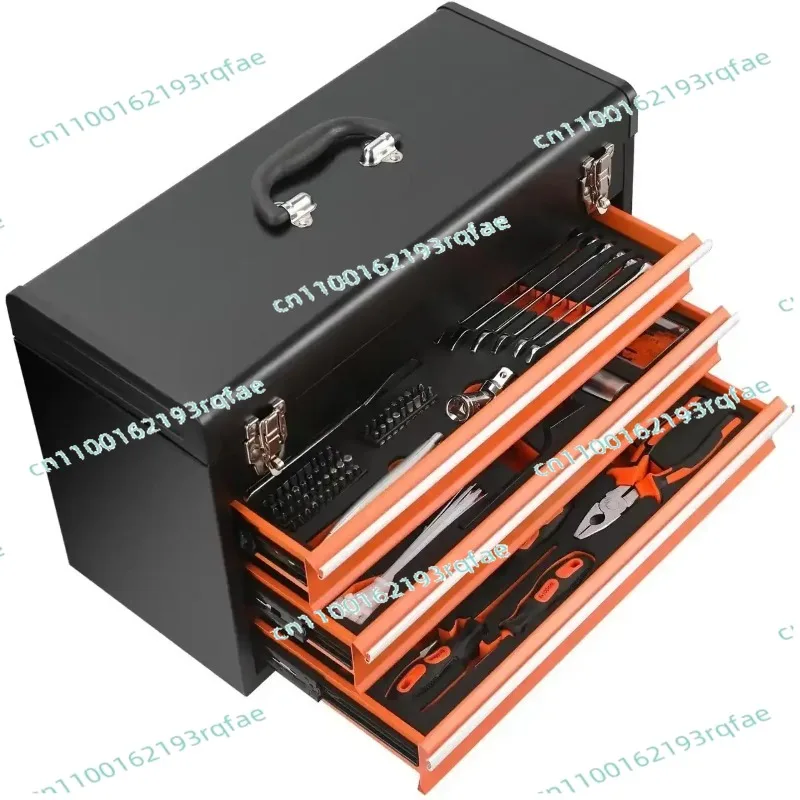 

Foreign Trade Tool Set 408 Pieces Toolbox Portable Three Drawer Small Self-locking Toolbox