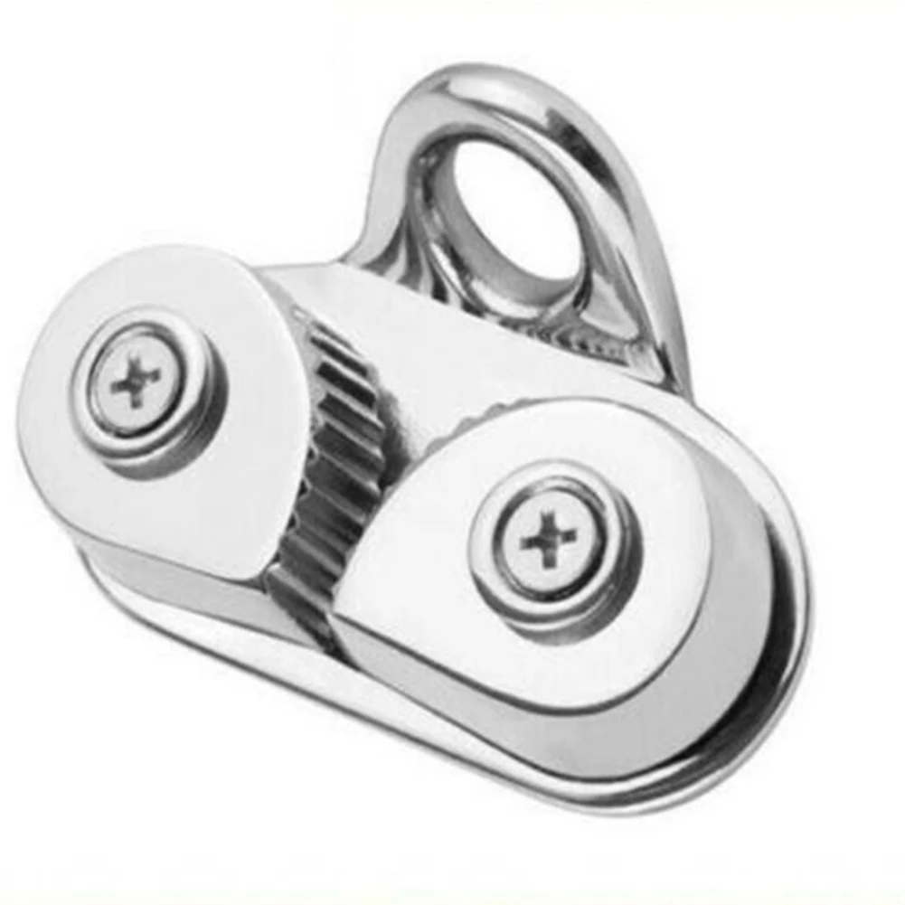 Pulley Rope Clamp Heavy Duty Stainless Steel Pulley Rope Clamp Cleat for Marine Sailing Kayak Canoe Flared Entry 85 x 38mm