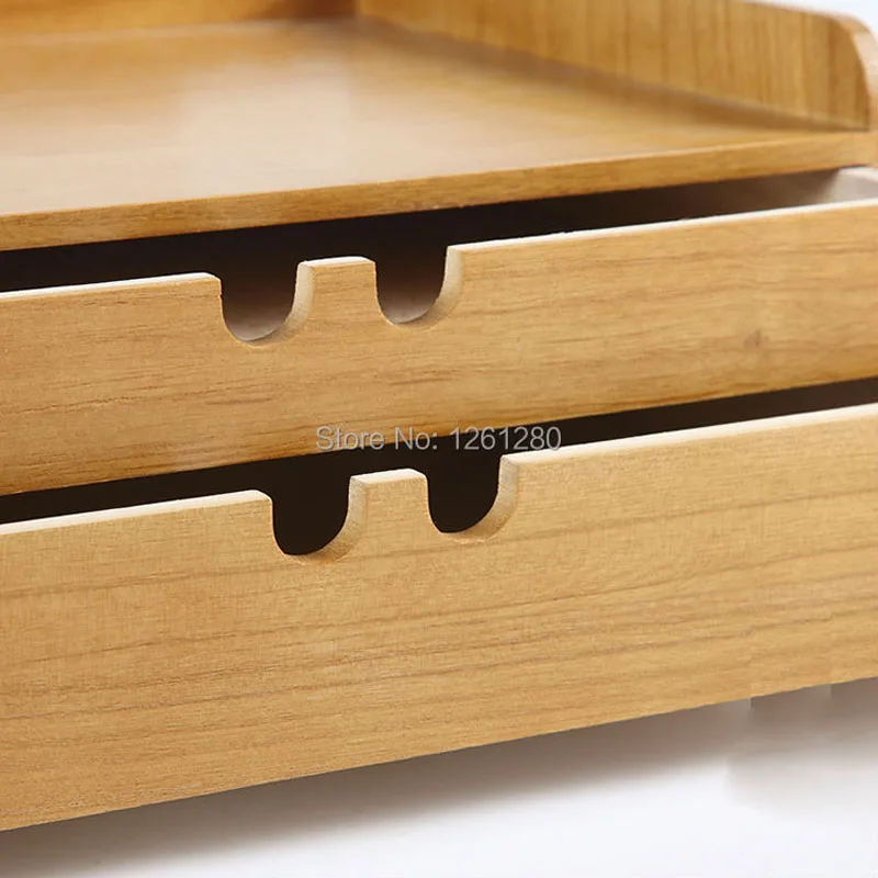 A4 Wooden Desk Storage Drawer Debris Cosmetic Box Jewelry Retro Style Office Creative Gift Home