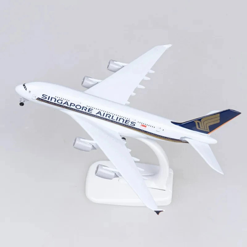 Metalowy model samolotu Airliner 20cm 1:400 Singapore Airlines A380 Metalowa replika Materiał ze stopu Lotnictwo Symulacja Zabawki Chłopiec Prezent