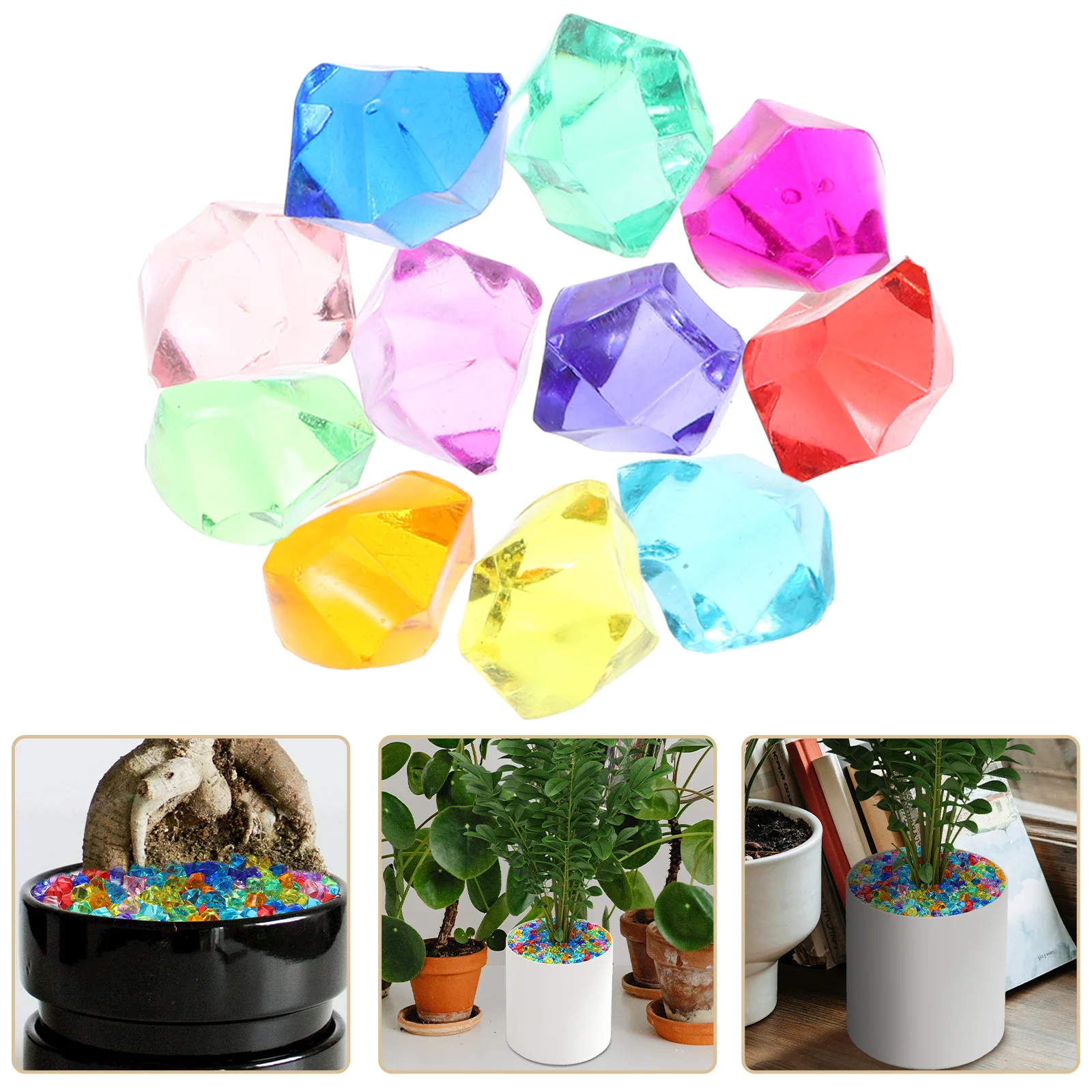 1봉지 화려한 크리스탈 스톤 필러 모조 보석 꽃병 장식용 가짜 보석 공예 DIY 홈 웨딩용