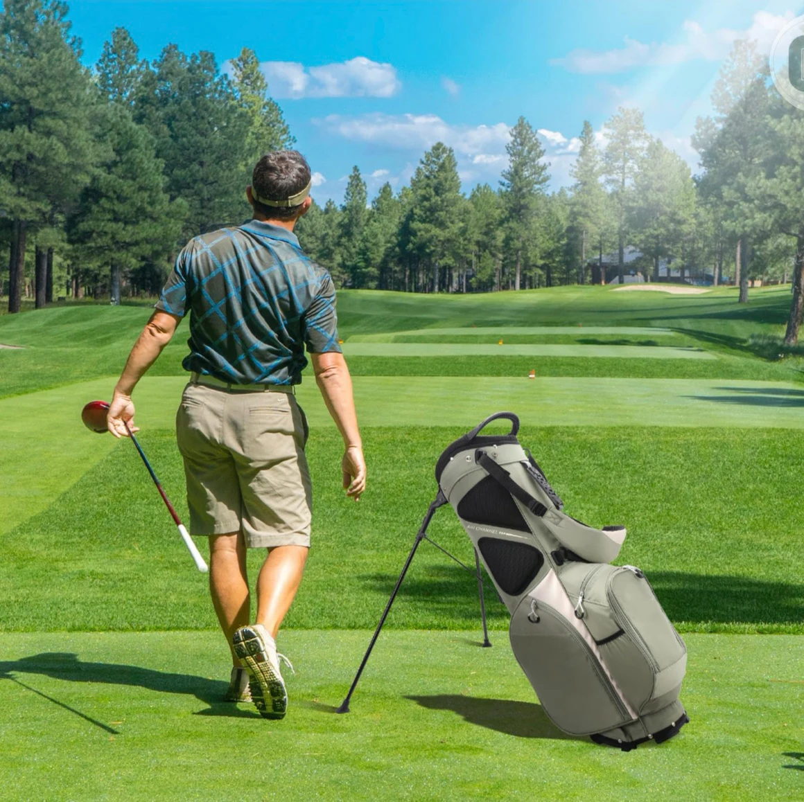 Golf Bag Men's Vertical Support Rod Camouflage Bracket Women's Small Lightweight Golf Bag Storage Bag Storage 7 Way Dividers