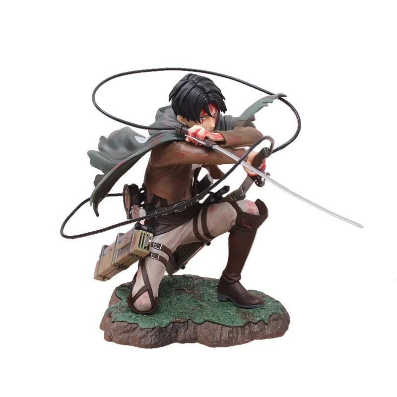 進撃の巨人 リヴァイ・アッカーマン 小隊長 戦闘ダメージ ガレージキット - 跪き姿勢 手作りアニメーションコレクタブルフィギュア