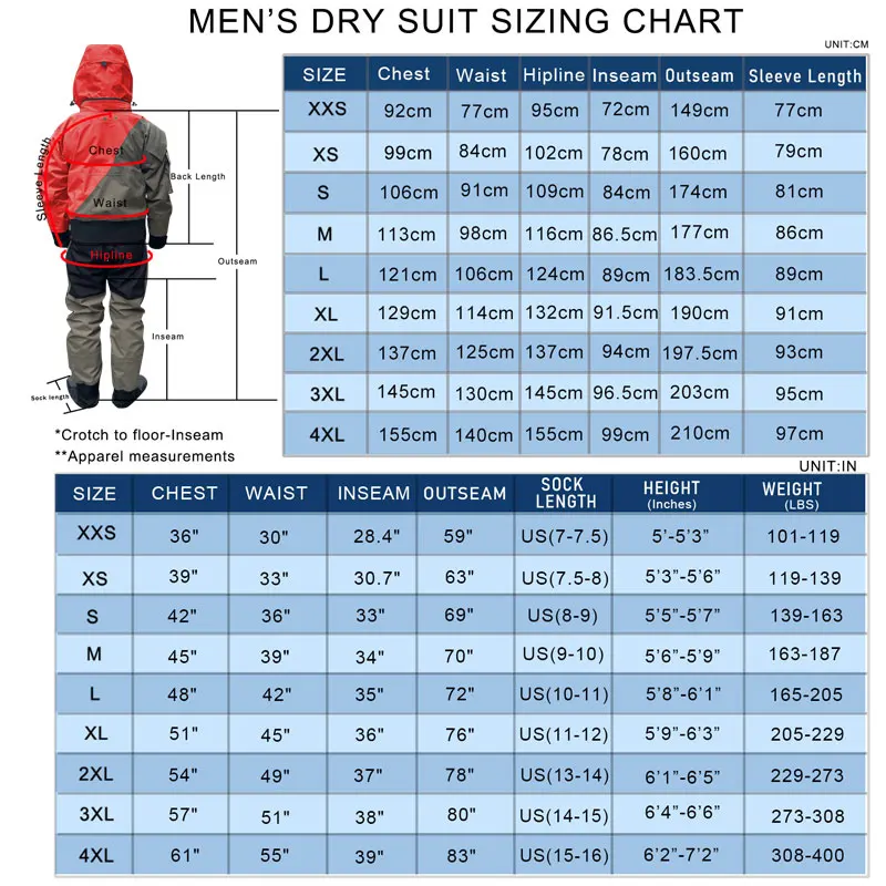 Mens Kayak Drysuit Versatile Waterproof Dry Suits for Paddling Canoeing Rafting Waterskiing Surfing Fishing Winter Warm Clothing