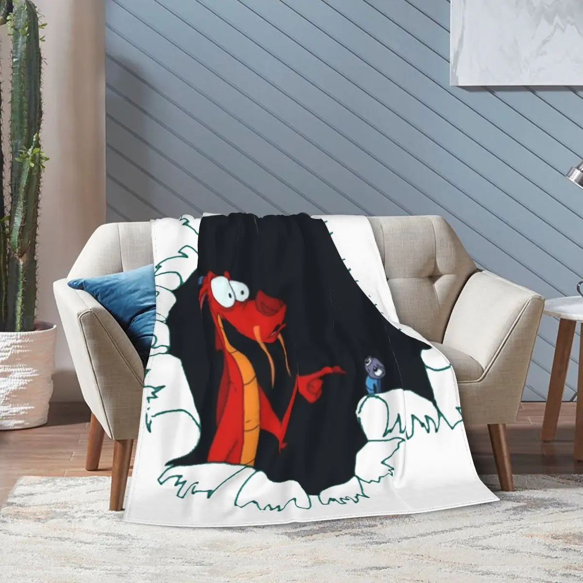 Mushu From Mulan Blankets Soft Warm Flannel Throw Blanket Plush for Bed Living room Picnic Travel Home Sofa