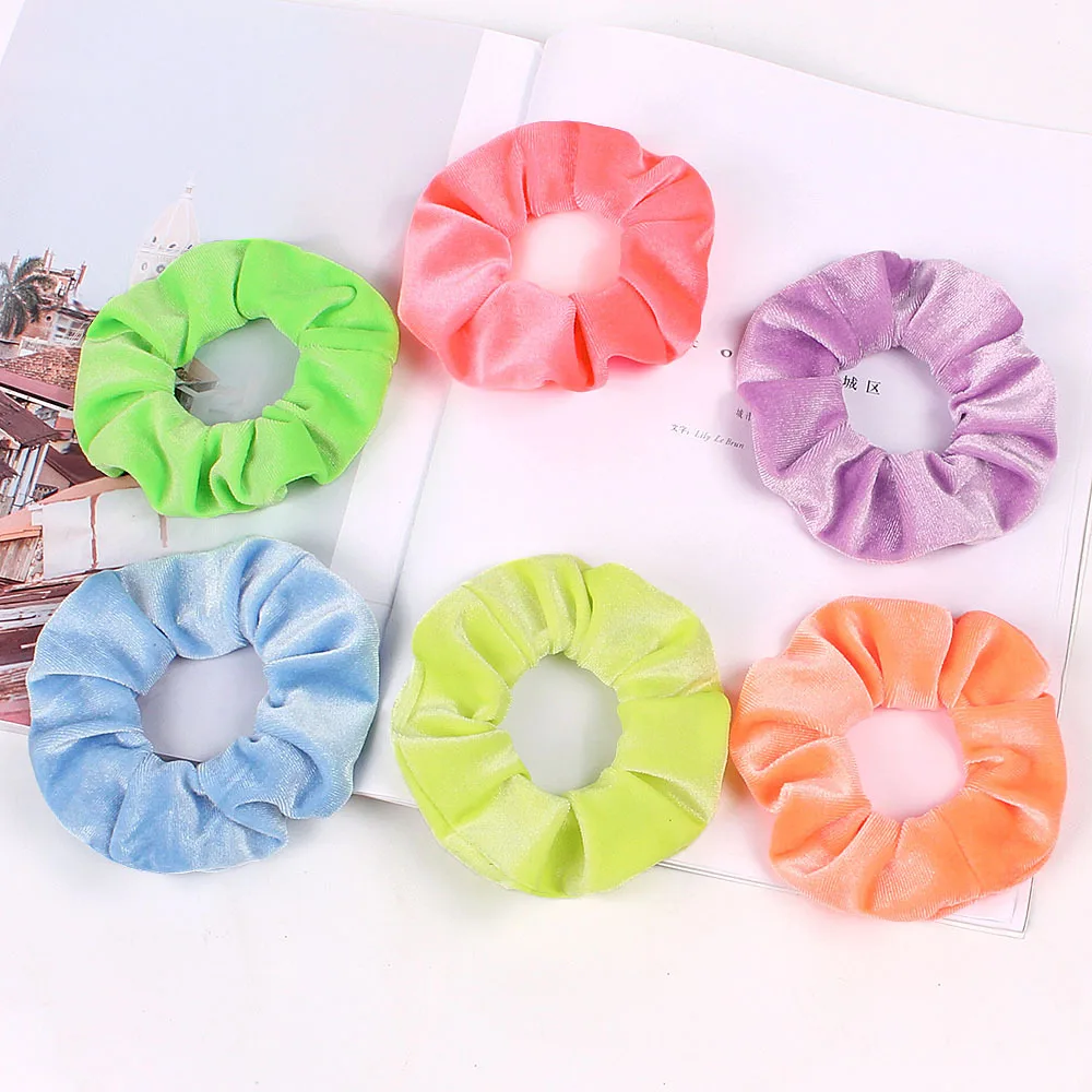 New haedwear Fashion Women Velvet Solid Hair Bands Cute Hair Scrunchies Girl's Korea Hair Tie Accessories Ponytail Holder