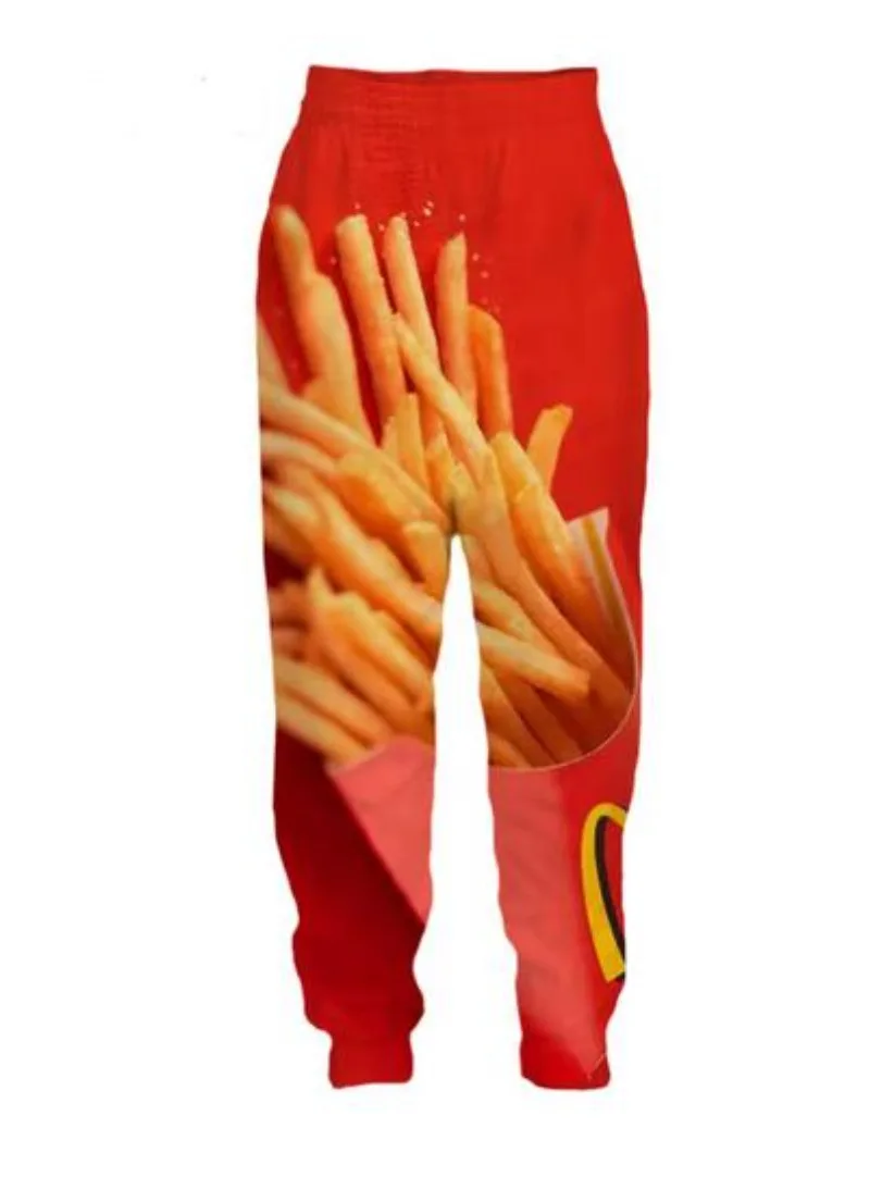 

New Men/Women French Fries 3D Printed Casual Pants Fashion Streetwear Men Loose Sporting Long Trousers